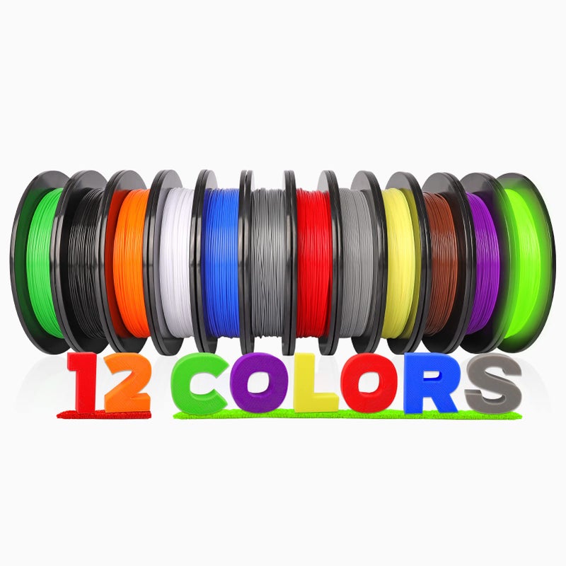 dikale PLA Pro 3D Printer Filament Packs 1.75mm, dikale 12 Packs Assorted Colors, Neatly Wound 500g(1.1lbs) per Spool Refills PLA+, in Total 6KG Bundles, Fit for FDM Ender 3 3D Printer etc - Image 1
